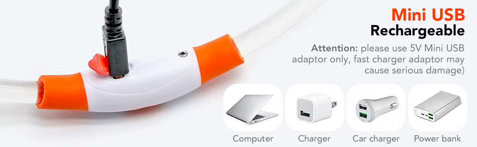 Collare notturno per Cani a LED Ricaricabile USB