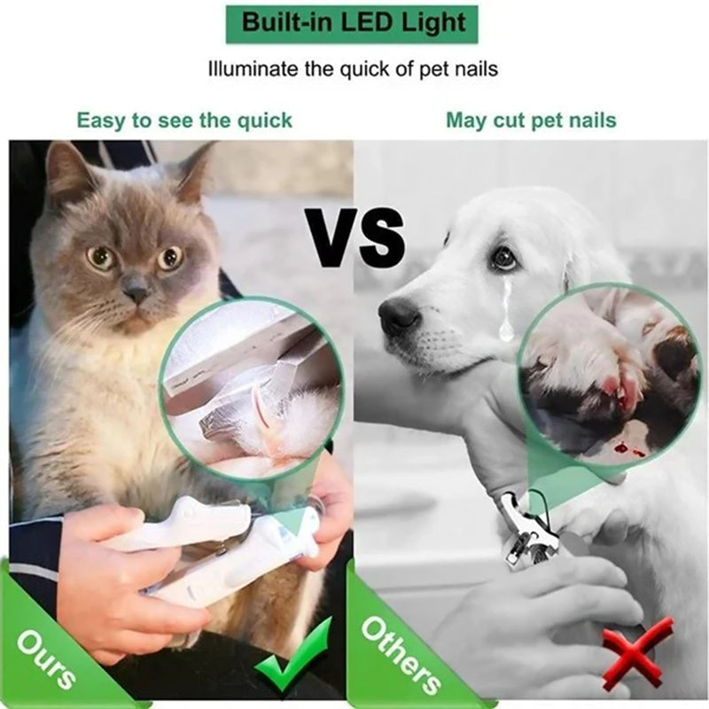 Pet Nail Clippers with LED Light – Professional Grooming Tool for Dogs &amp; Cats