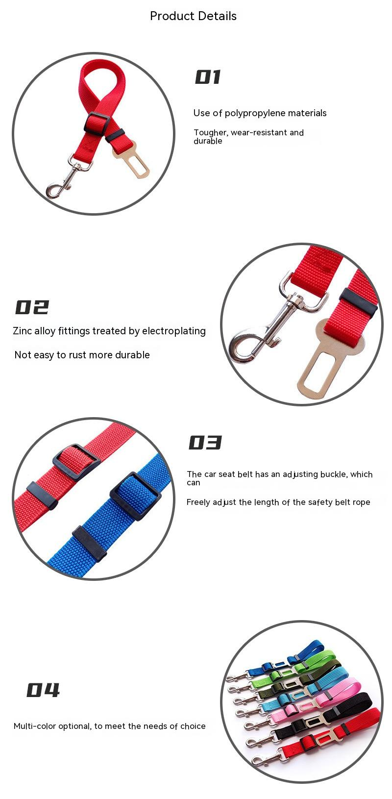 Cintura di Sicurezza per Auto per Cani e Gatti