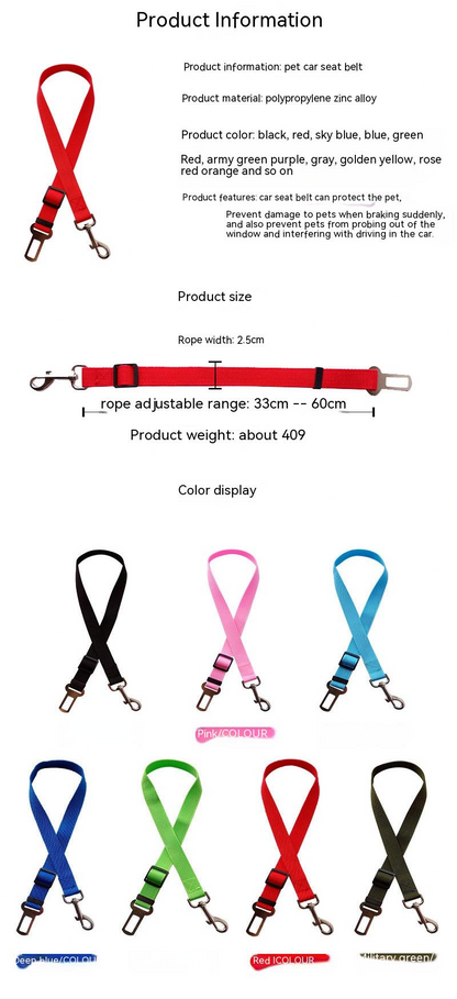Cintura di Sicurezza per Auto per Cani e Gatti