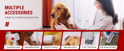 Kit Toelettatura Multifunzione con Aspirapolvere per Cani e Gatti