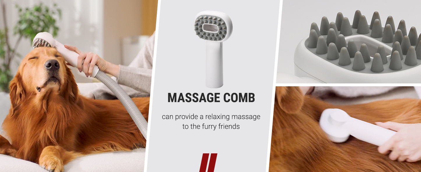 Kit Toelettatura Multifunzione con Aspirapolvere per Cani e Gatti